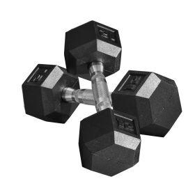 Hex Rubber Dumbbell Set for No Rolling