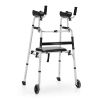 Elderly Rehabilitation Walker (330lbs): 2 Modes, Soft Seat, 5" Wear-Resistant Wheels, 1-Click Fold, H-Shaped Stable Design
