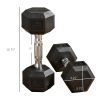 Hex Rubber Dumbbell Set for No Rolling