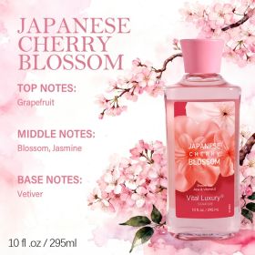 12 Scents,9.98 Oz. Unisex Shower Gel,body Wash. Large Size, Gently Cleanses And Moisturizes, Enriched With Aloe Vera And Vitamin E. Floral, Fruity, An (Option: Japanese Cherry Blossom)