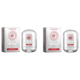 WUSOOTHE Bio Sun Stick 15g - Advanced Protection With Peptide Complex, Collagen And Hyaluronic Acid SPF50,PortableStrong UVProtection Sunscreen Stick (Option: 2box)