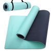 COOLMOON 1/4 Inch Extra Thick Yoga Mat Double-Sided Non Slip,Yoga Mat For Women and Men,Fitness Mats With Carrying Strap,Eco Friendly TPE Yoga Mat