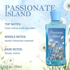 12 Scents,9.98 Oz. Unisex Shower Gel,body Wash. Large Size, Gently Cleanses And Moisturizes, Enriched With Aloe Vera And Vitamin E. Floral, Fruity, An (Option: Passionate Island)