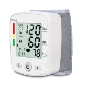 Wrist Blood Pressure Monitor Adjustable Automatic Wrist Cuff Voice Broadcast With 2 Users 180 Memory, Rechargeable Blood Pressure Monitors For Home Us (Option: X1030B)
